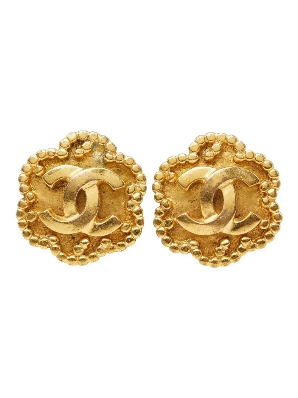 Chanel Cc Logo Flower Clip-On Earrings #299655C63B